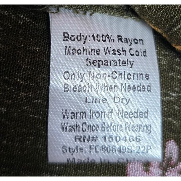 NWOT Stitchfix Monday Fun Green Floral Blouse 2X - Picture 4 of 5